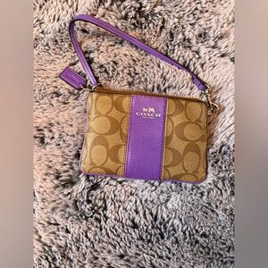 Coach Gold and Purple Wristlet